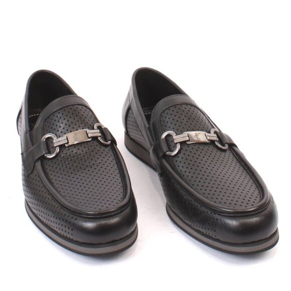 ROBERTO SERPENTINI 754a Black Leather Moccasins Loafers Shoes main image 8